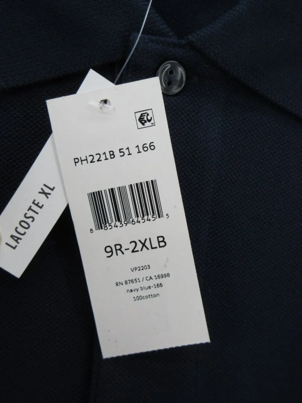 Lacoste Polo Shirt 2XLB Navy Pullover Golf Preppy Crocodile Logo NEW